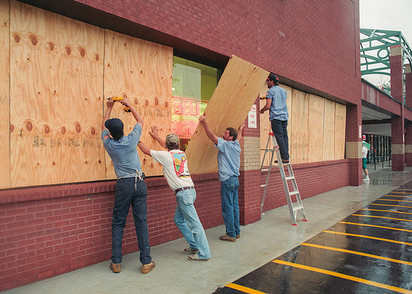 Hurricane Preparations - Boarding Up Windows