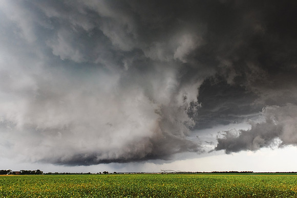 Supercell Thunderstorm Over Field