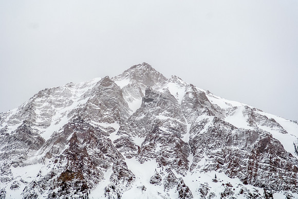 Winter Storm Over Snow-Covered Mountain
