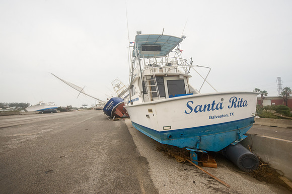 Hurricane Ike Blows Boats Onto Interstate