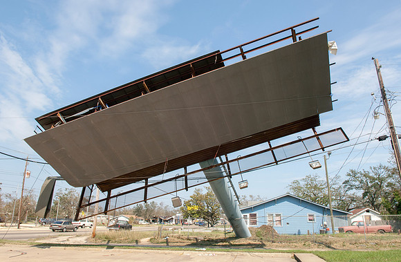 Billboard Destroyed By Hurricane