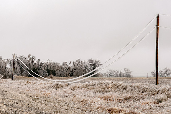 Heavy Ice On Power Lines