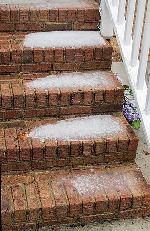 Sleet on Concrete Steps