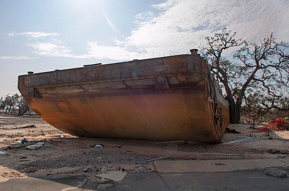 Hurricane Katrina Blows Barge Inland