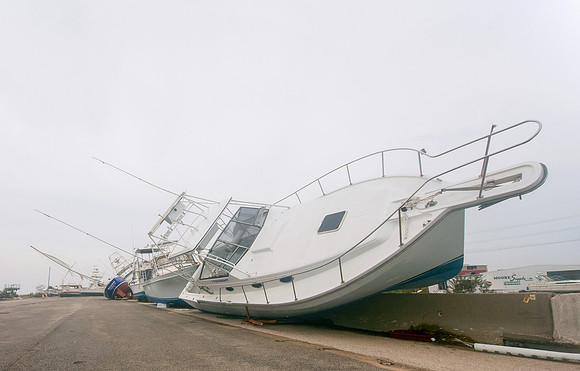 Hurricane Ike Blows Boats Onto Interstate
