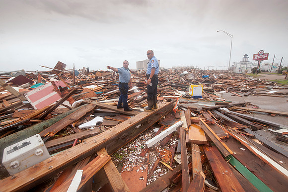 Hurricane Ike  - Law Enforcement Surveys Destruction in Texas