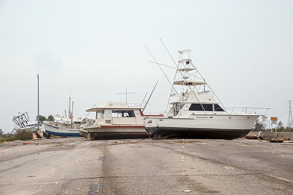 Hurricane Ike Blows Boats Onto Interstate