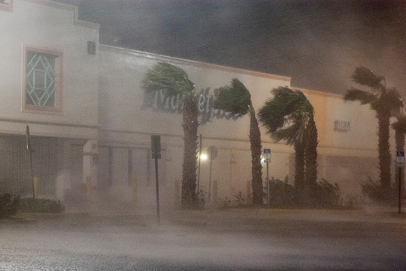 Hurricane Jeanne Striking Florida at Night
