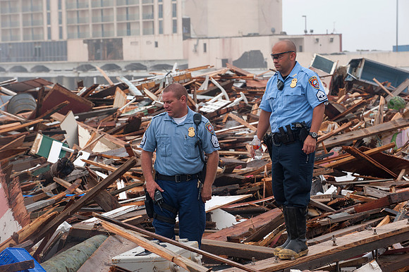 Hurricane Ike  - Law Enforcement Surveys Destruction in Texas