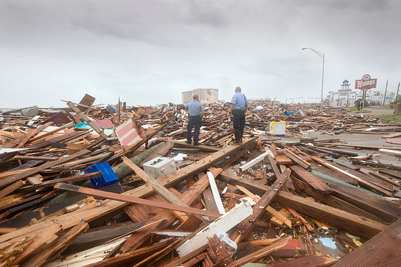 Hurricane Ike  - Law Enforcement Surveys Destruction in Texas
