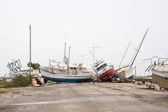 Hurricane Ike Blows Boats Onto Interstate