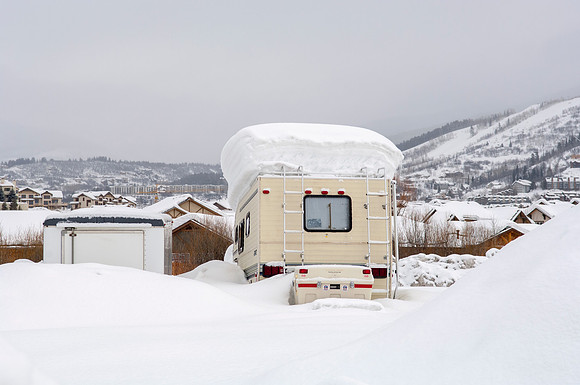 Four Feet of Snow On Top of Camper