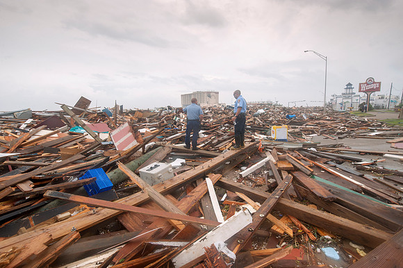 Hurricane Ike  - Law Enforcement Surveys Destruction in Texas