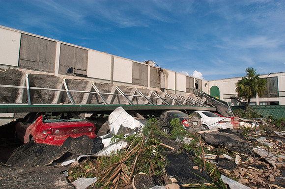 Hurricane Charley Destroys Building and Cars