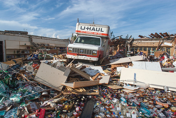 Hurricane Charley - Truck in Liquor Store