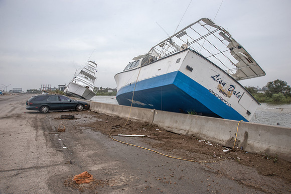 Hurricane Ike Blows Boats Onto Interstate