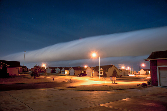 Roll cloud at night