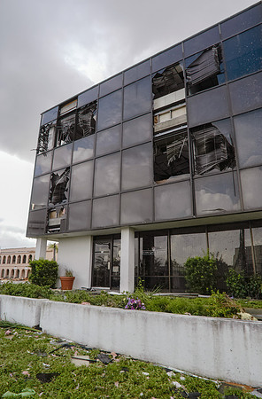 Office Building Heavily Damaged by Hurricane Charley