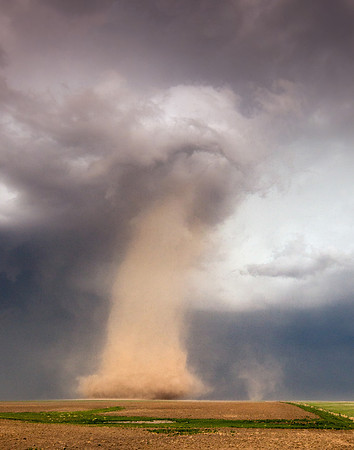 Tornado with Colorful Debris Cloud