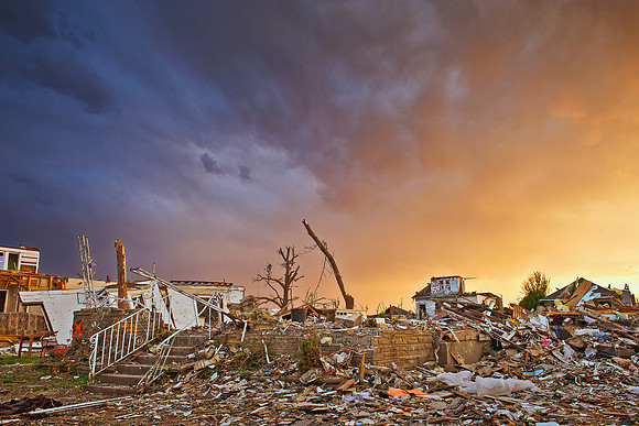 Joplin EF5 Tornado Destruction at Sunset