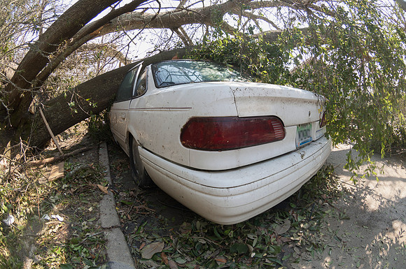 Car Crushed During the Landfall of Hurricane Katrina