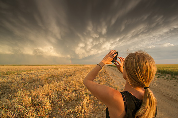 Storm Chaser Documenting Severe Storm