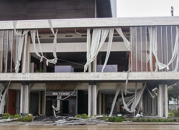 Office Building Heavily Damaged by Hurricane Lili