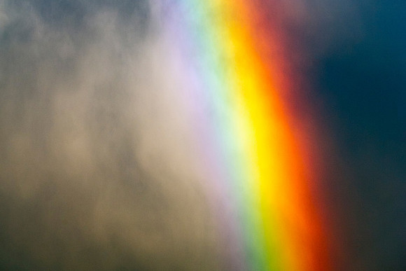 Close-Up of Rainbow and Hail