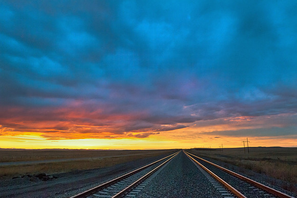Railroad Tracks With Vanishing Point