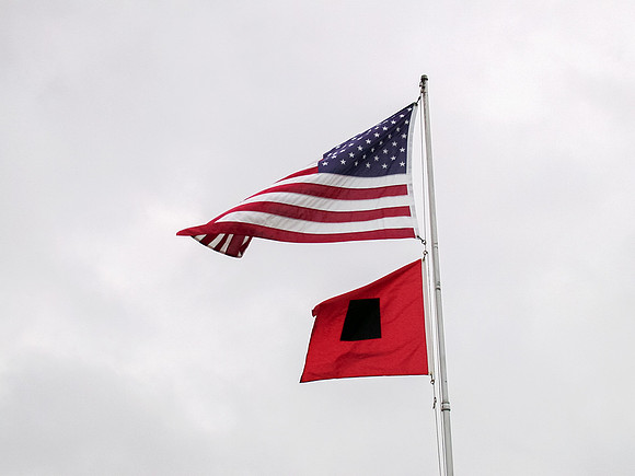 Hurricane Flag with American Flag
